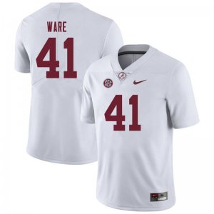 NCAA Men's Alabama Crimson Tide #41 Carson Ware Stitched College 2019 Nike Authentic White Football Jersey HO17C65IO